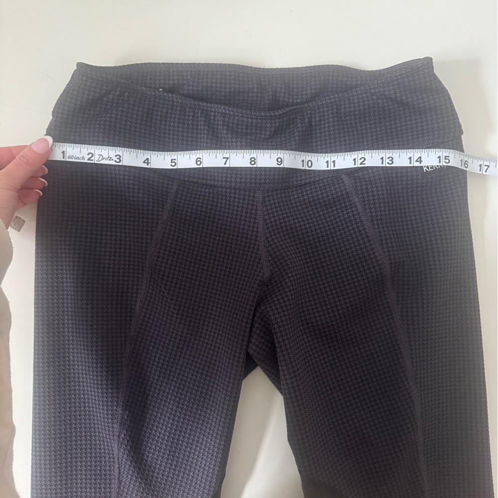 Kerrits Riding Pants Womens M Blue Houndstooth Patch Pocket Performance Tight - Picture 6 of 10